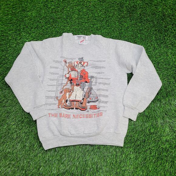 Vintage 1982 Funny Hunter Sweatshirt XS/S 19x22 Cropped - Picture 1 of 15